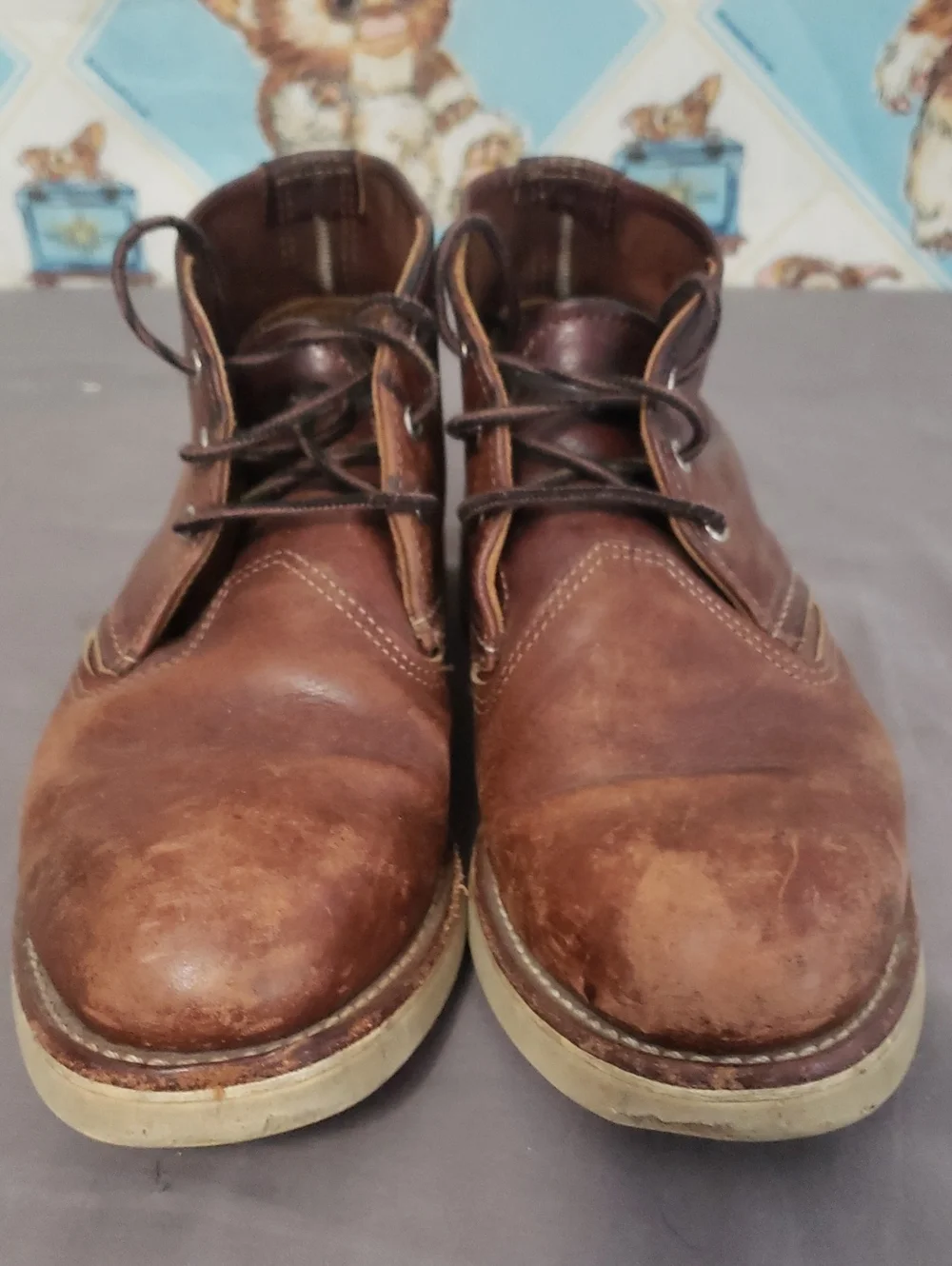 Red Wing 3141 Shoes Brown Leather Chukka Boots with Cream Soles